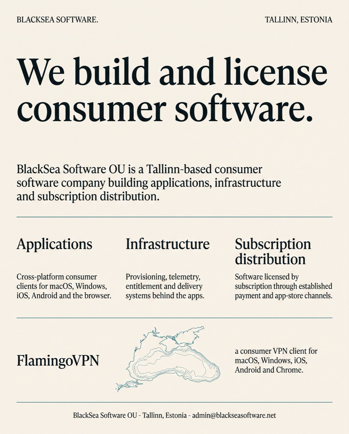 Nordic Editorial direction: warm paper, large serif headline, engraved Black Sea contours